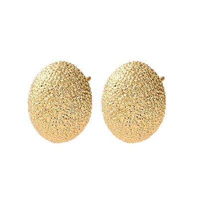 Brass Textured Stud Earrings EJEW-A143-02E-G-1