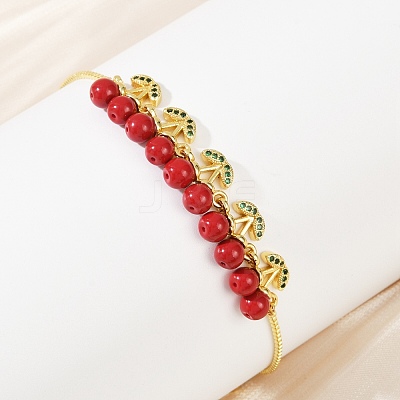 Brass Micro Pave Cubic Zirconia Slider Bracelets BJEW-Z126-01G-1