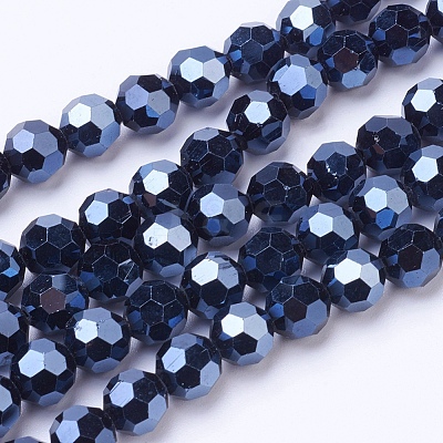 Electroplate Glass Beads Strand EGLA-J042-6mm-F01-1
