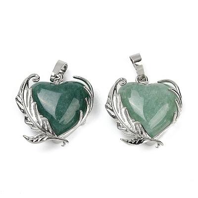 Natural Green Aventurine Pendants G-Q025-01P-07-1
