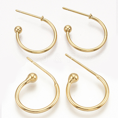 Brass Stud Earring Findings LS-X-KK-T020-105G-1