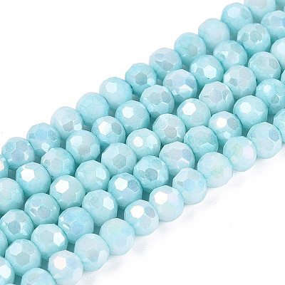 Anti-Tarnish Electroplate Glass Beads Strands EGLA-ZX010-4mm-10-1