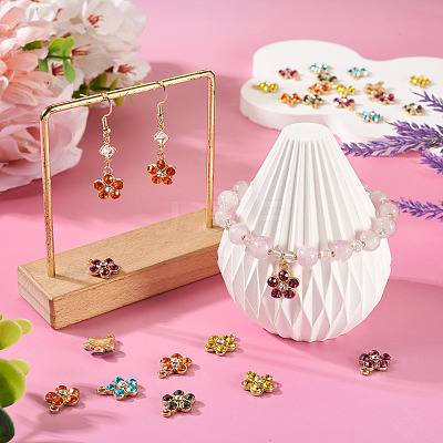 25Pcs 5 Colors Alloy with Rhinestone Pendants FIND-TA0009-29-1