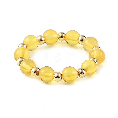 Natural Amber Finger Rings for Women RJEW-JR01087-01-1