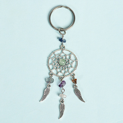 Natural Fluorite with Aolly Keychain LS-PW-WG49538-07-1