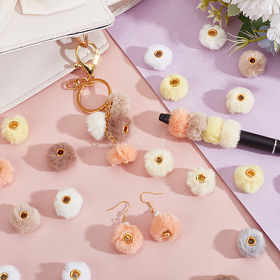 80Pcs 8 Colors Imitation Rabbit Hair European Beads FIND-PH0027-68A-1