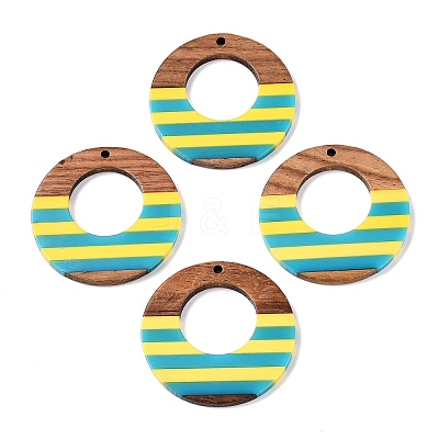 Epoxy Resin & Walnut Wood Pendants RESI-N039-121U-1