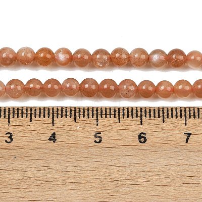 Natural Sunstone Beads Strands G-G066-4mm-1