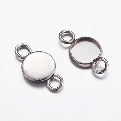 Tarnish Resistant 201 Stainless Steel Cabochon Connector Settings STAS-P161-29-6.5mm-1