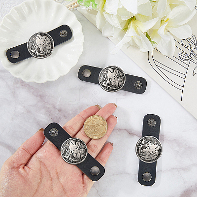 6Pcs Alloy with Imitation Leather Scarf Clips AJEW-CL0004-82B-1