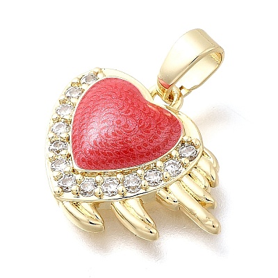 Brass Micro Pave Cubic Zirconia Pendants KK-P336-40G-02-1