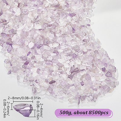 500G Natural Amethyst Chip Beads G-SP0001-09-1