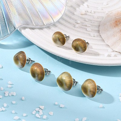 Sea Shell Stud Earrings EJEW-JE07325-1