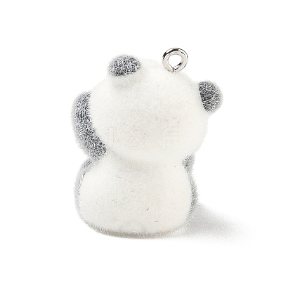 Flocky Opaque Resin Pendants RE-CBAC51B-05C-P-1
