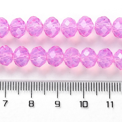 Baking Paint Transparent Glass Beads Strands DGLA-A034-J8MM-D05-1