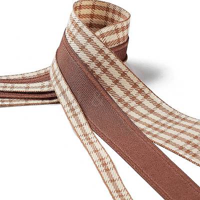 9 Yards 3 Styles Tartan Print Polyester Ribbon SRIB-C002-01F-1