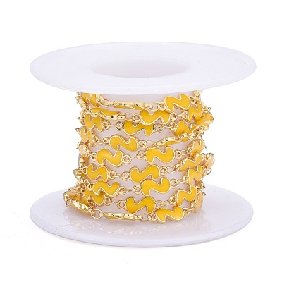 Handmade Alloy Enamel S Shape Link Chains ENAM-F138-05C-RS-1