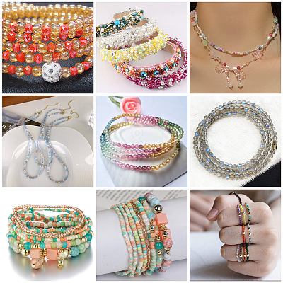 8 Strands Transperant Electroplate Glass Beads Strands GLAA-BBC0001-04A-1