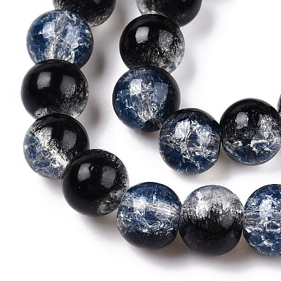 Transparent Crackle Baking Paint Glass Beads X1-DGLA-T003-01B-01-1