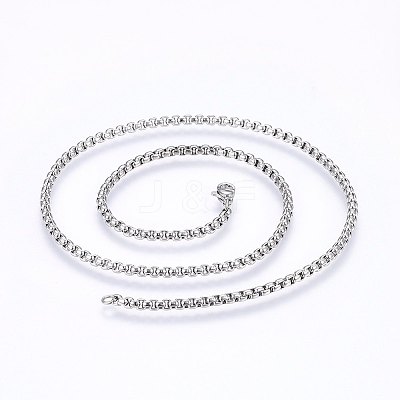 Non-Tarnish 304 Stainless Steel Box Chain Necklaces LS-NJEW-F227-09P-04-1