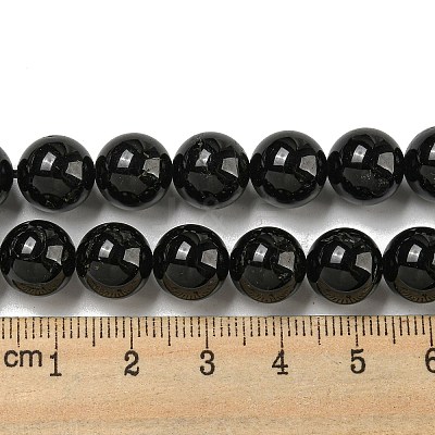 Natural Black Tourmaline Beads Strands G-G763-01-10mm-AB-1
