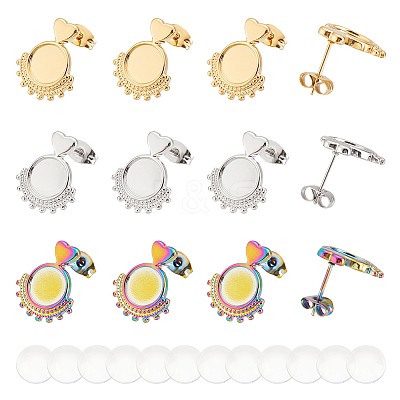 DIY Blank Dome Earring Making Kits DIY-UN0004-43-1