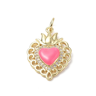 Eco-Friendly Rack Plating Brass Micro Pave Cubic Zirconia Pendants KK-F845-33G-04-1