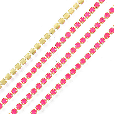 Brass Rhinestone Strass Chains CHC-N017-003B-B05-1