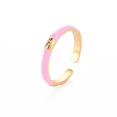 Brass Enamel Cuff Rings RJEW-T016-24E-NF-1