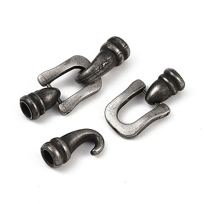 304 Stainless Steel Hook Clasps STAS-C127-02AS-1