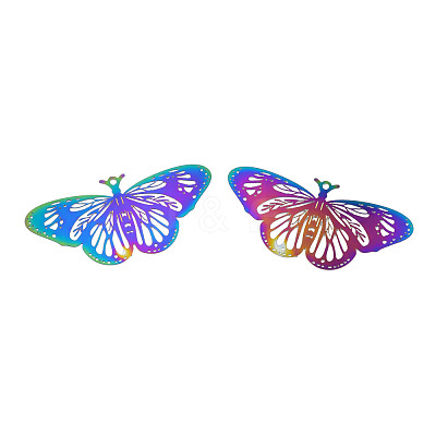 Ion Plating(IP) 201 Stainless Steel Filigree Pendants STAS-S118-102-1