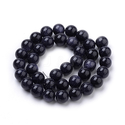 Synthetic Blue Goldstone Beads Strands X-G-S259-41-8mm-1