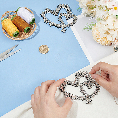 2Pcs Plastic Beads Iron on/Sew on Patches DIY-FG0005-68B-1