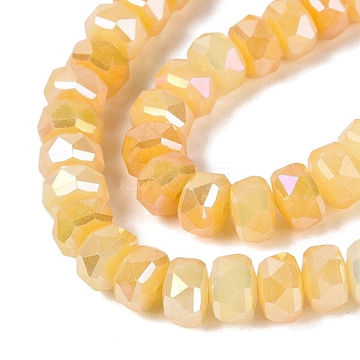 Electroplate Crackle Imitation Jade Glass Beads Strands EGLA-Q135-01A-C07-1