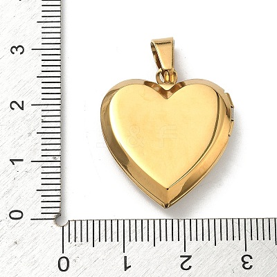 304 Stainless Steel Locket Pendants STAS-H255-02G-14-1