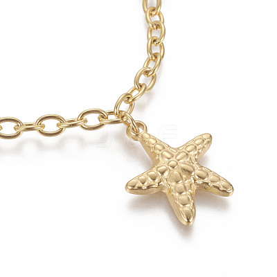 304 Stainless Steel Charm Bracelets BJEW-F383-02G-1