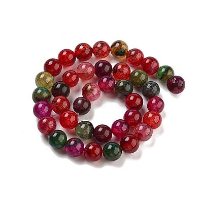 Dyed Natural Agate Beads Strands G-R262-10mm-1-1
