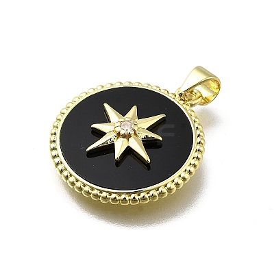 Brass Micro Pave Cubic Zirconia Pendants KK-C090-05A-01-1