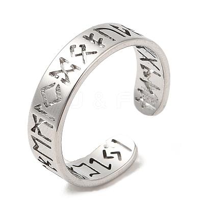 Non-Tarnish 304 Stainless Steel Open Cuff Rings RJEW-K245-57P-1