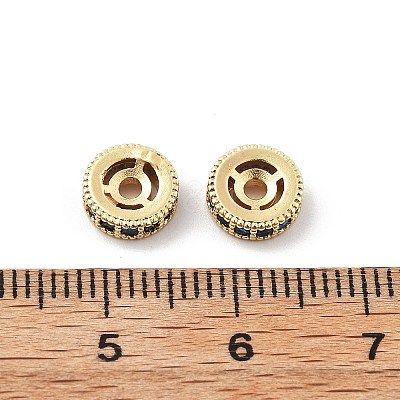 Brass Micro Pave Cubic Zirconia Beads KK-R216-10B-KCG01-1