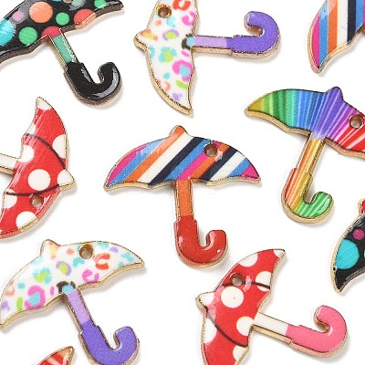 10Pcs 5 Colors Alloy Enamel Pendants FIND-YW0003-30-1