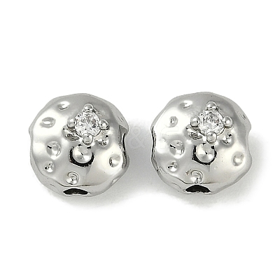 Brass Micro Pave Cubic Zirconia Beads KK-P283-22P-1