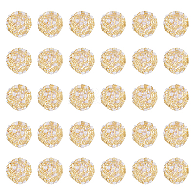 Wire Wrapped Acrylic Beads KK-DC0002-98-1