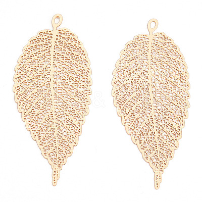 Rack Plating Brass Filigree Big Pendants KKC-T001-55KC-1