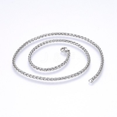 Non-Tarnish 304 Stainless Steel Wheat Chain Necklaces LS-NJEW-F227-05P-04-1