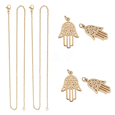 DIY 304 Stainless Steel Necklaces Kits DIY-UN0002-11G-1