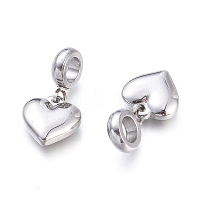 Non-Tarnish 304 Stainless Steel European Dangle Charms X-STAS-F243-39P-1