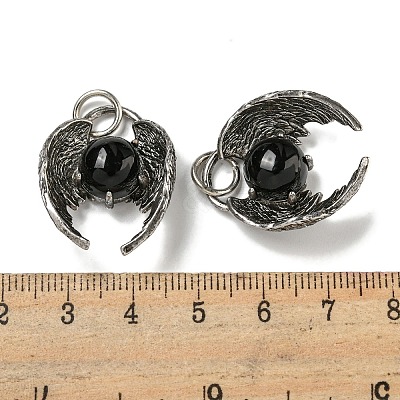 Bat Natural Obsidian Pendants G-F766-03AS-05-1