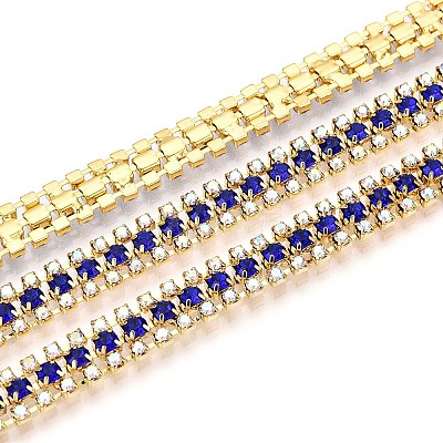 Iron Rhinestone Cup Chains CH-T006-04G-07-1