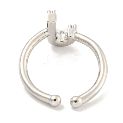 Rack Plating Brass Open Cuff Rings for Women RJEW-F162-01P-J-1